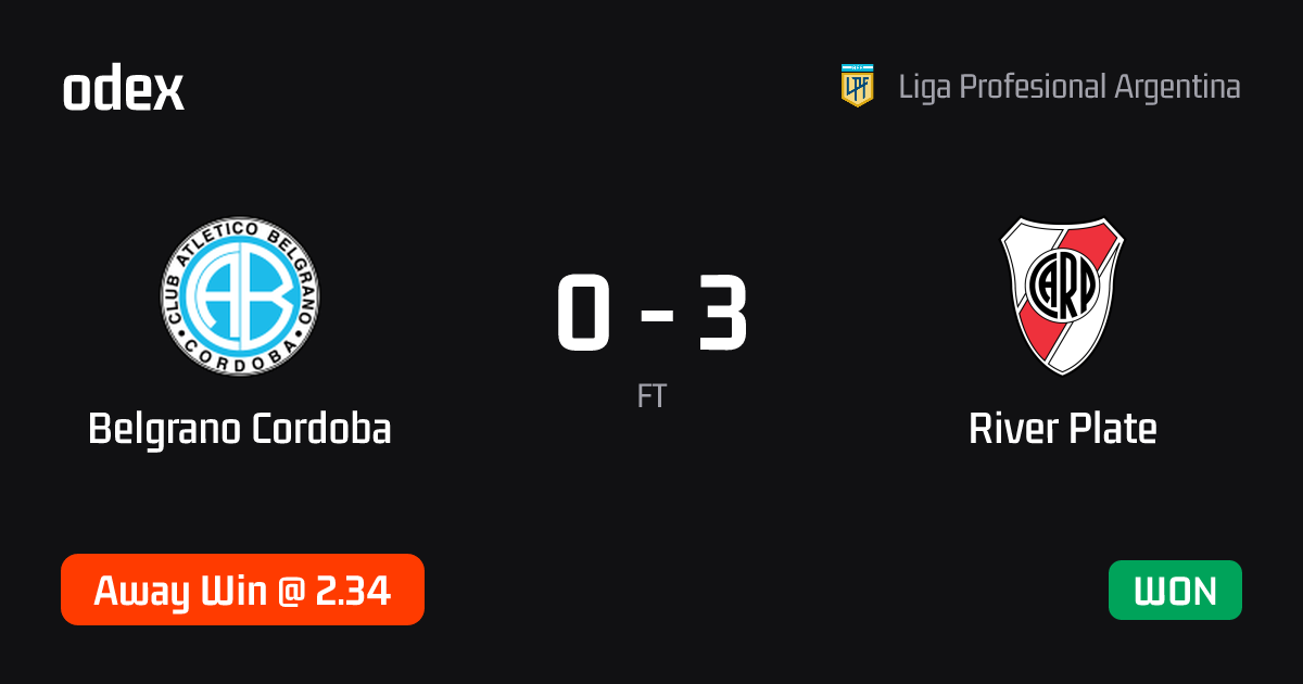 Belgrano Cordoba - River Plate · ODEX pick