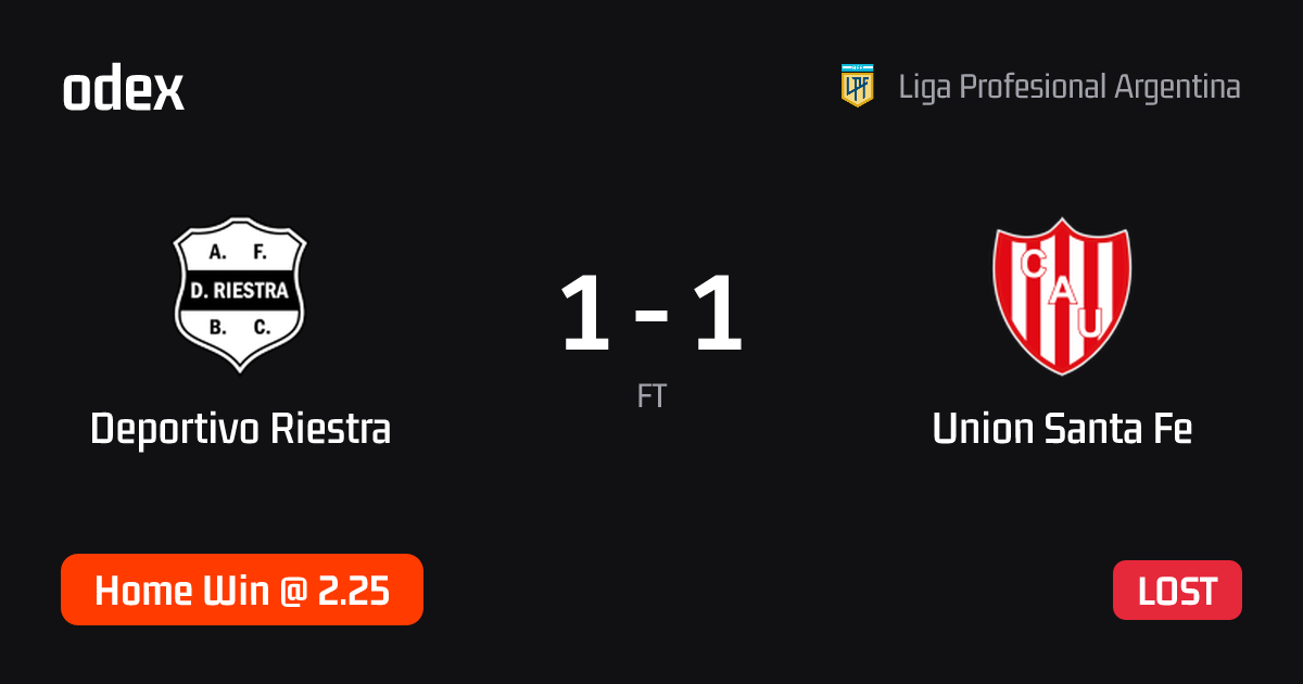 Deportivo Riestra - Union Santa Fe · ODEX pick