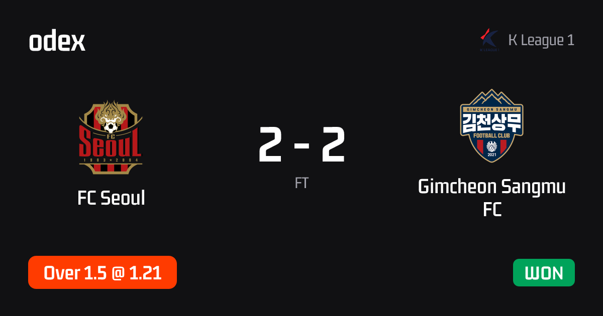 FC Seoul - Gimcheon Sangmu FC · ODEX pick