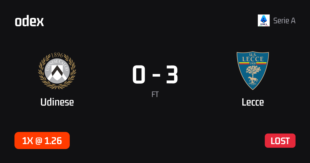 Udinese - Lecce · ODEX pick