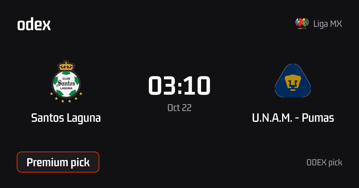 Santos Laguna - U.N.A.M. - Pumas · ODEX pick