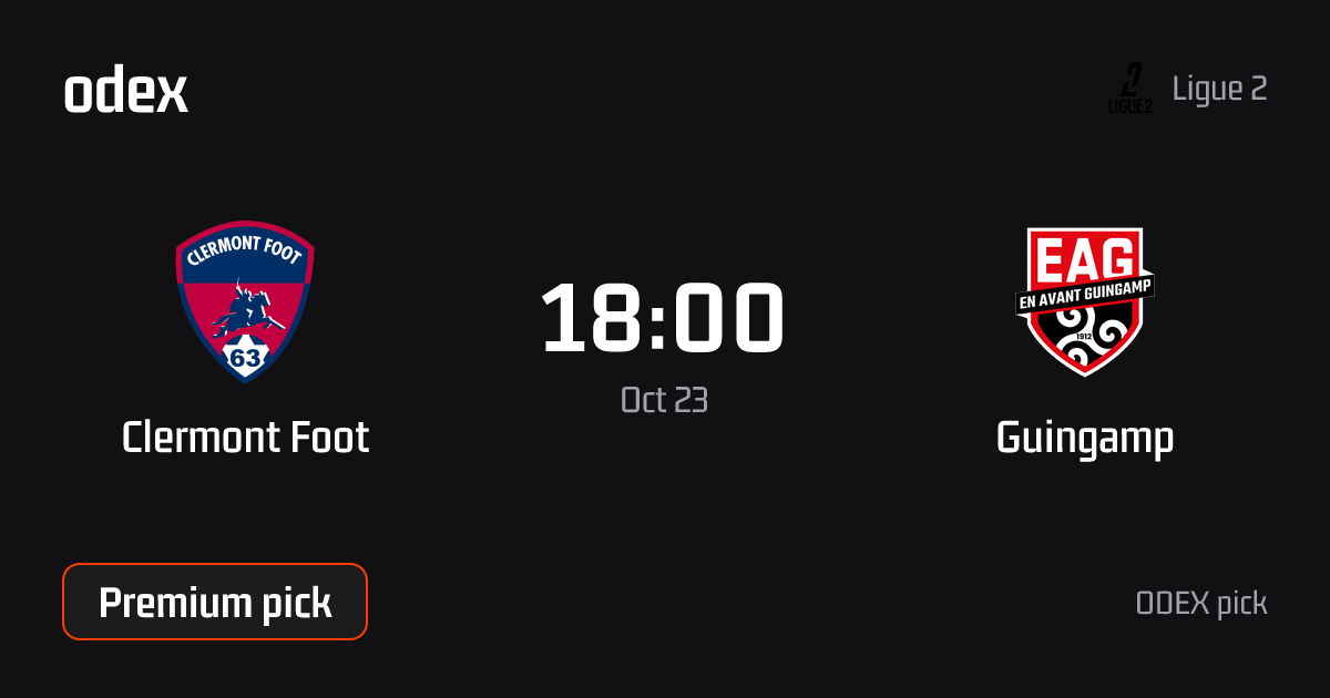 Clermont Foot - Guingamp · ODEX pick