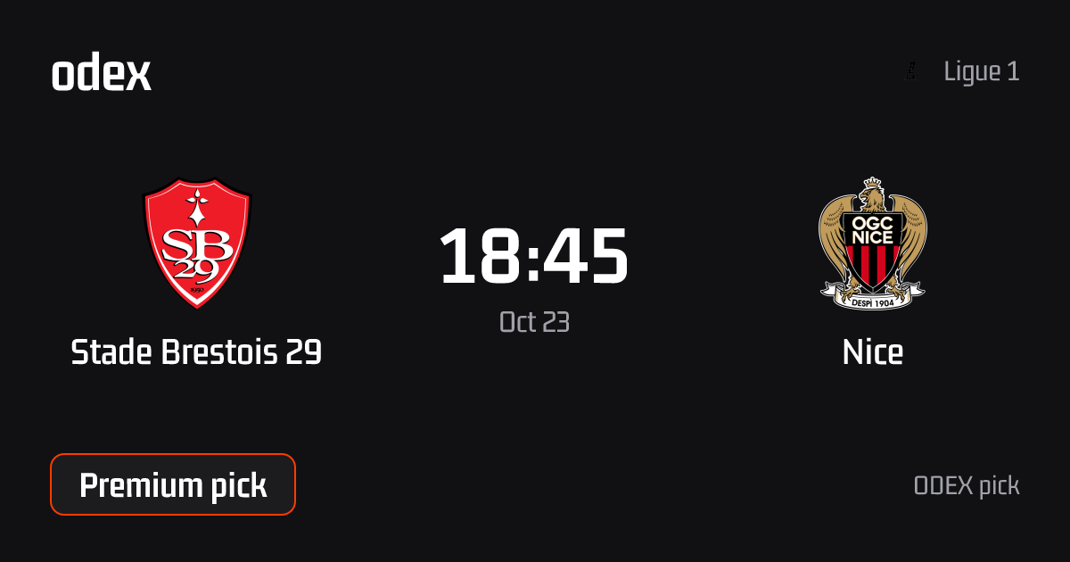 Stade Brestois 29 - Nice · ODEX pick