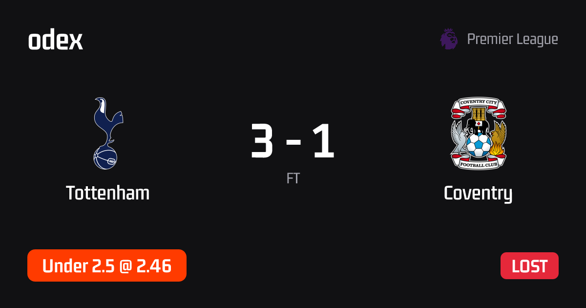 Tottenham - Coventry · ODEX pick