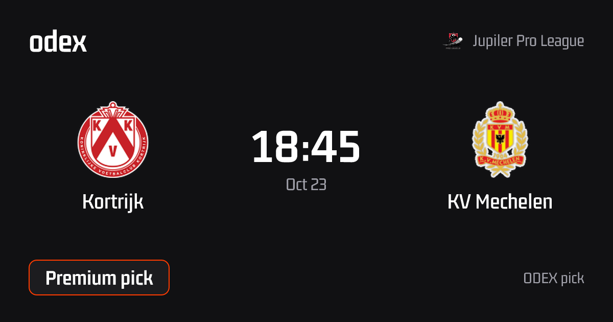 Kortrijk - KV Mechelen · ODEX pick