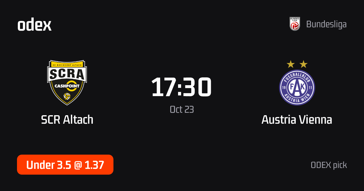 SCR Altach - Austria Vienna · ODEX pick