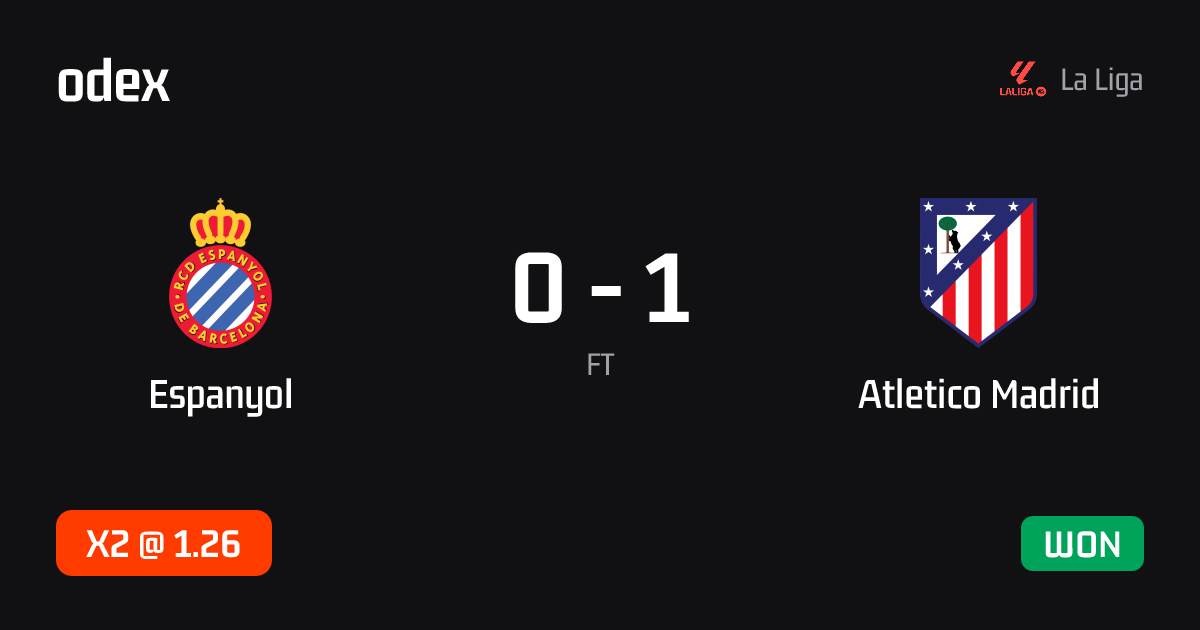 Espanyol - Atletico Madrid · ODEX pick