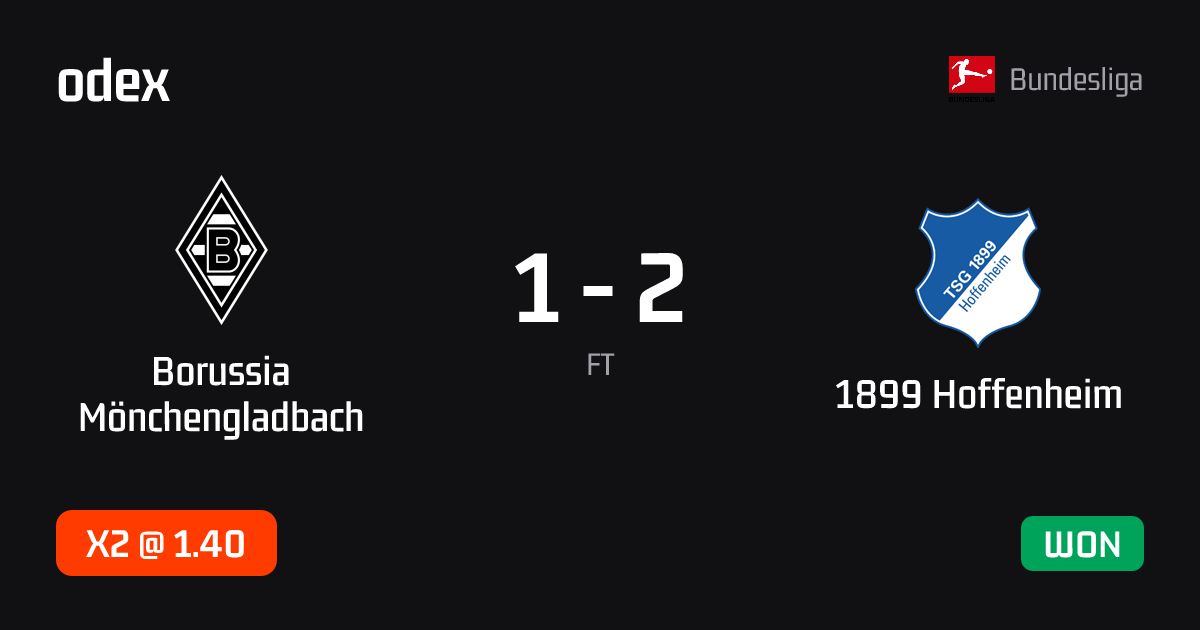 Borussia Mönchengladbach - 1899 Hoffenheim · ODEX pick