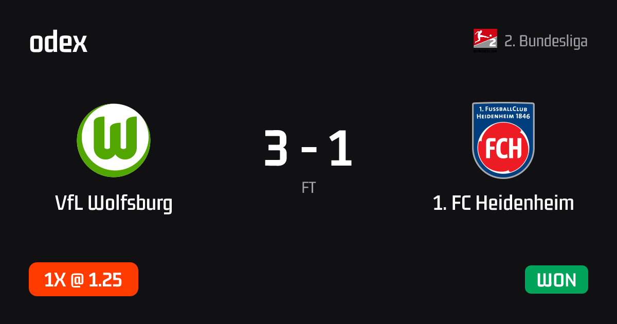 VfL Wolfsburg - 1. FC Heidenheim · ODEX pick