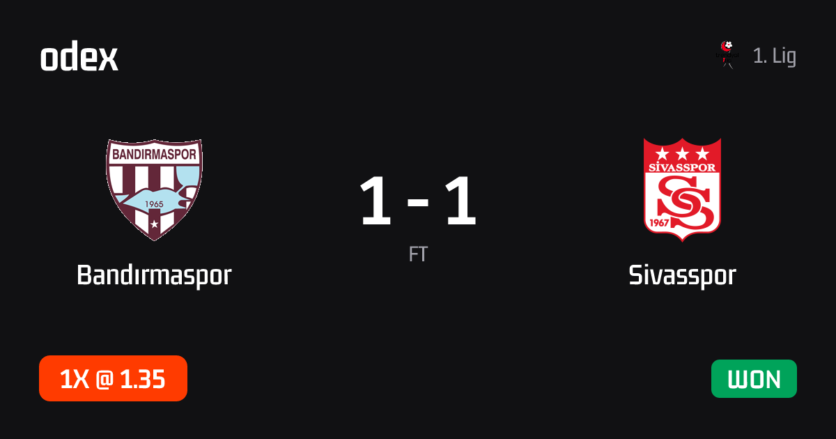 Bandırmaspor - Sivasspor · ODEX pick