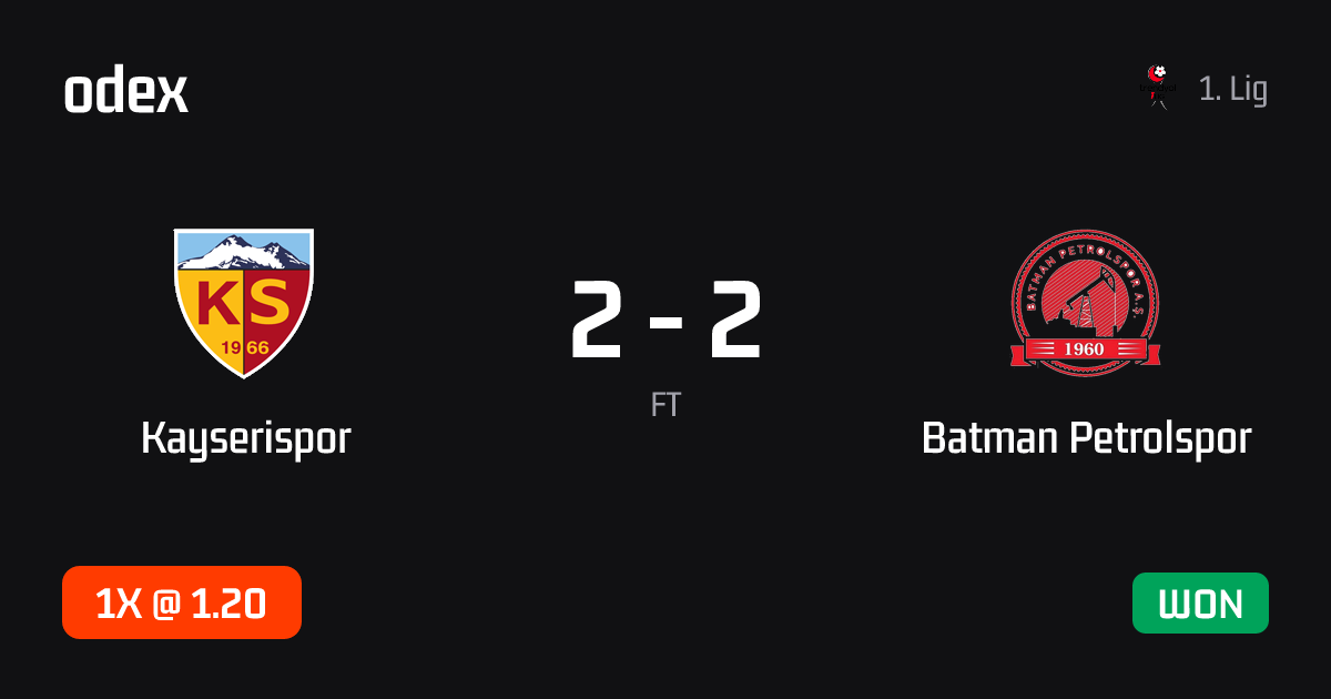 Kayserispor - Batman Petrolspor · ODEX pick