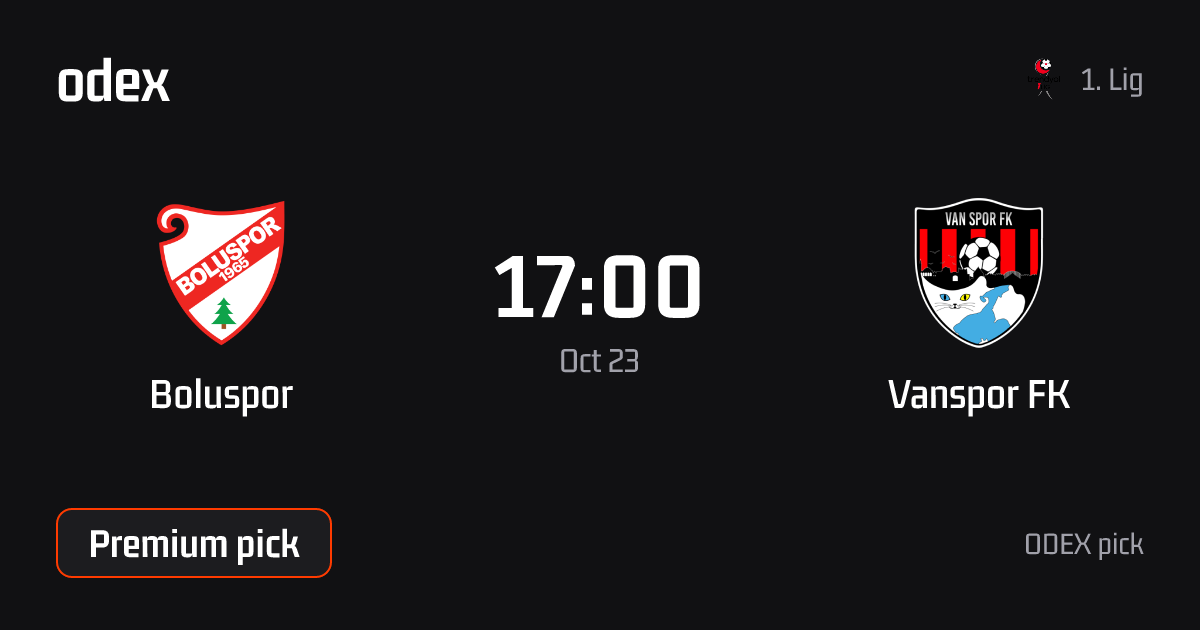 Boluspor - Vanspor FK · ODEX pick