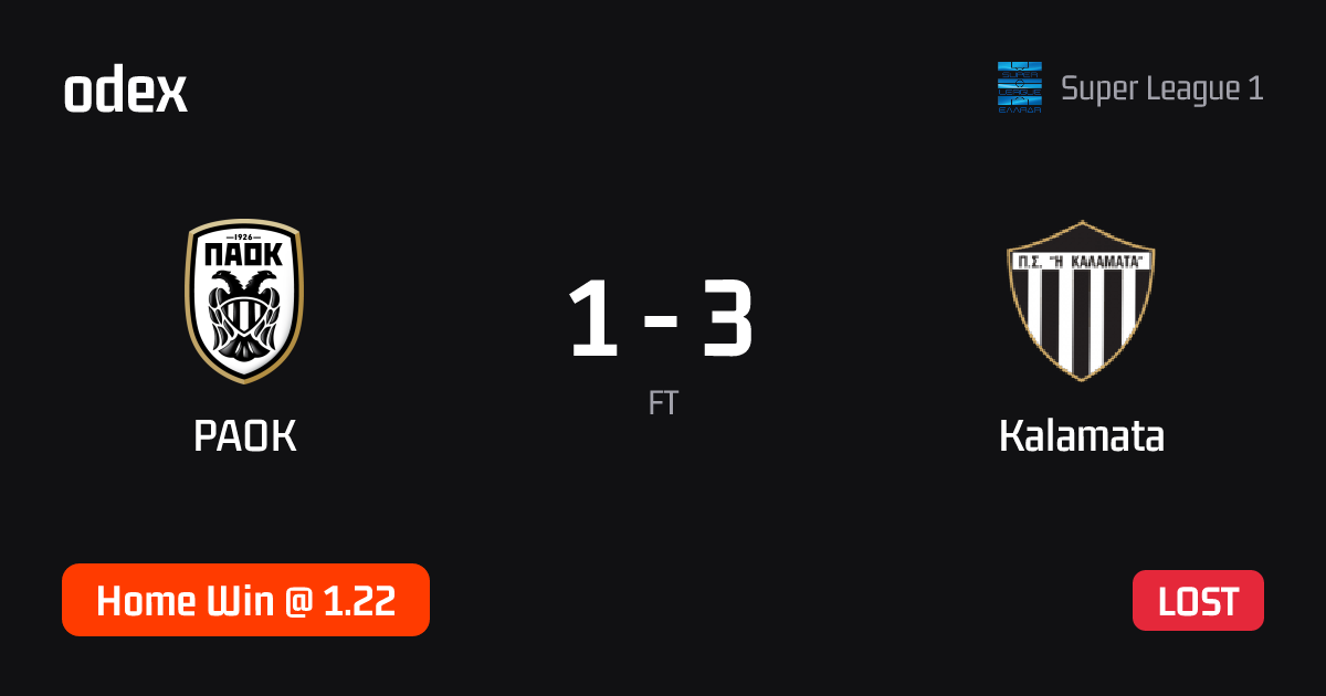 PAOK - Kalamata · ODEX pick