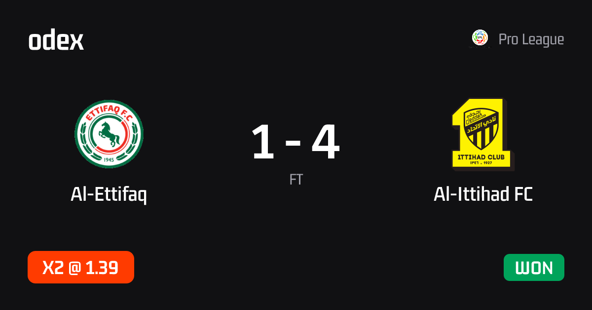 Al-Ettifaq - Al-Ittihad FC · ODEX pick