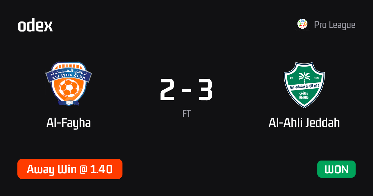 Al-Fayha - Al-Ahli Jeddah · ODEX pick
