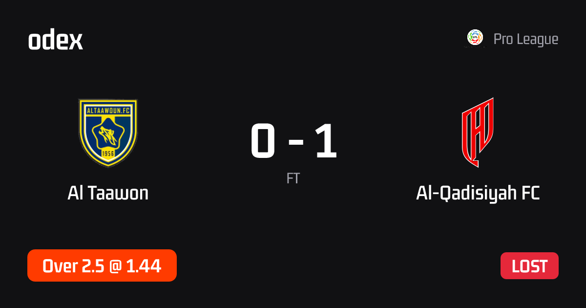 Al Taawon - Al-Qadisiyah FC · ODEX pick