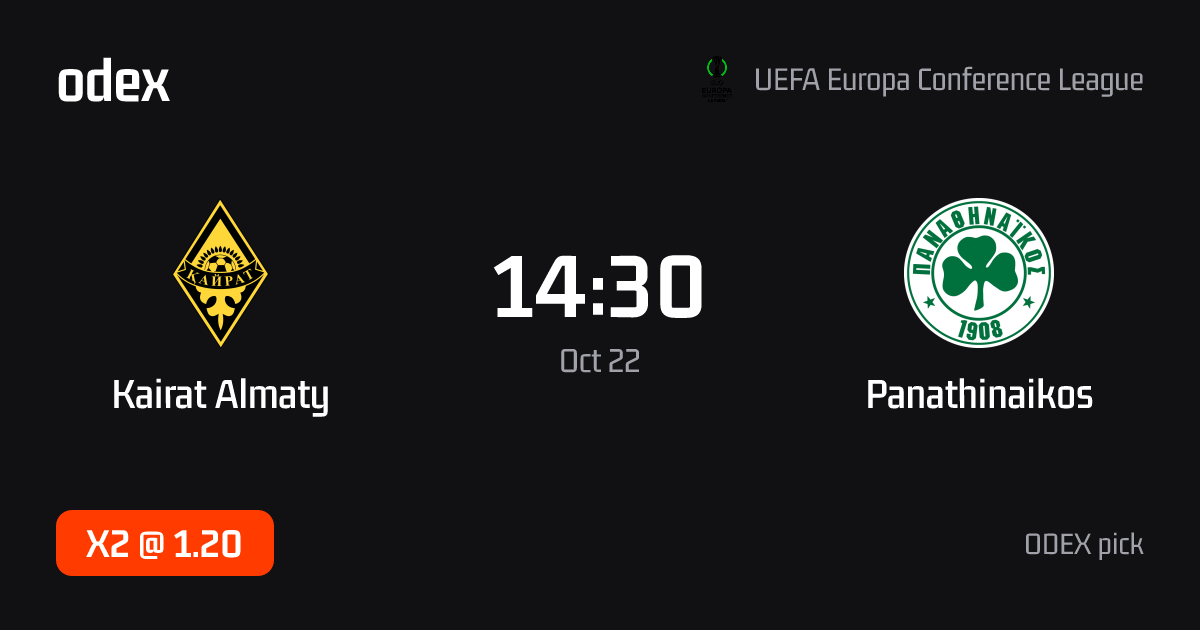 Kairat Almaty - Panathinaikos · ODEX pick